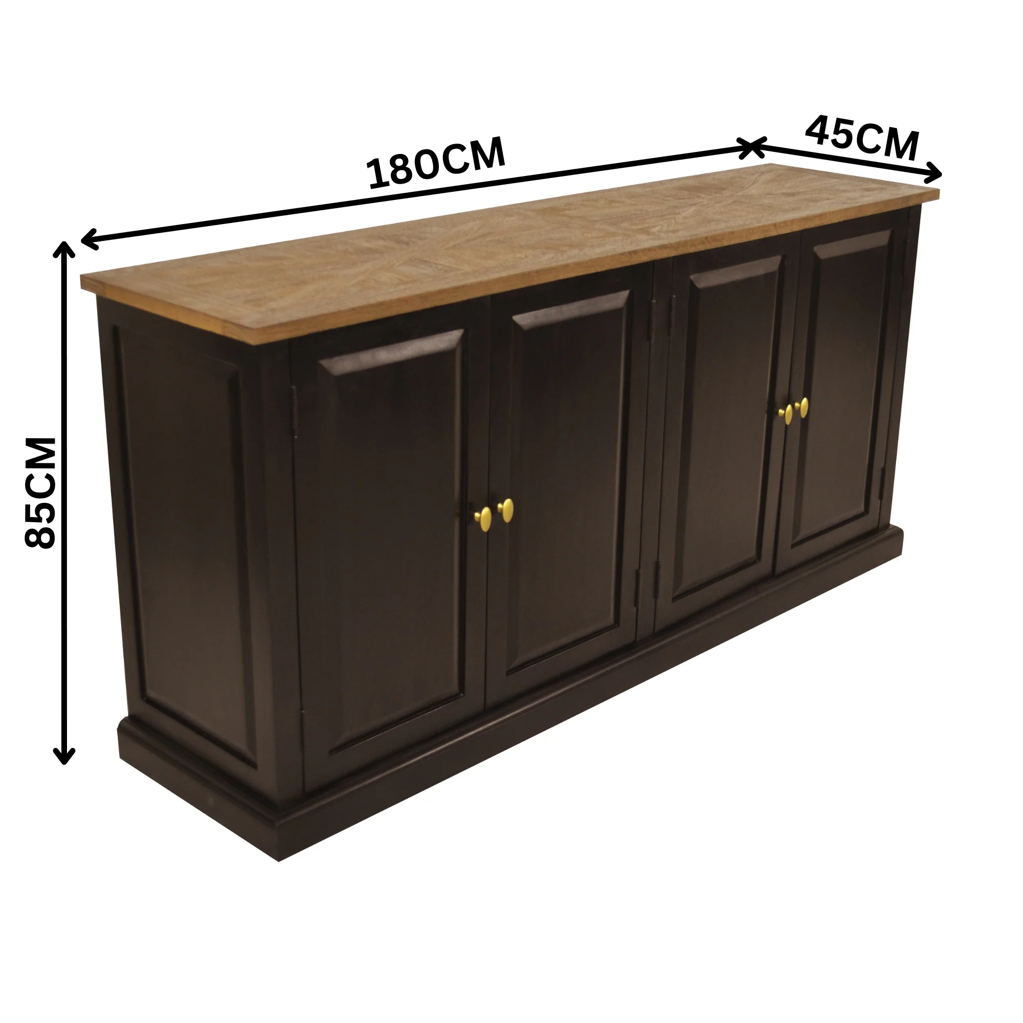 Valeria 180cm Buffet Table Black Oak - Image 2
