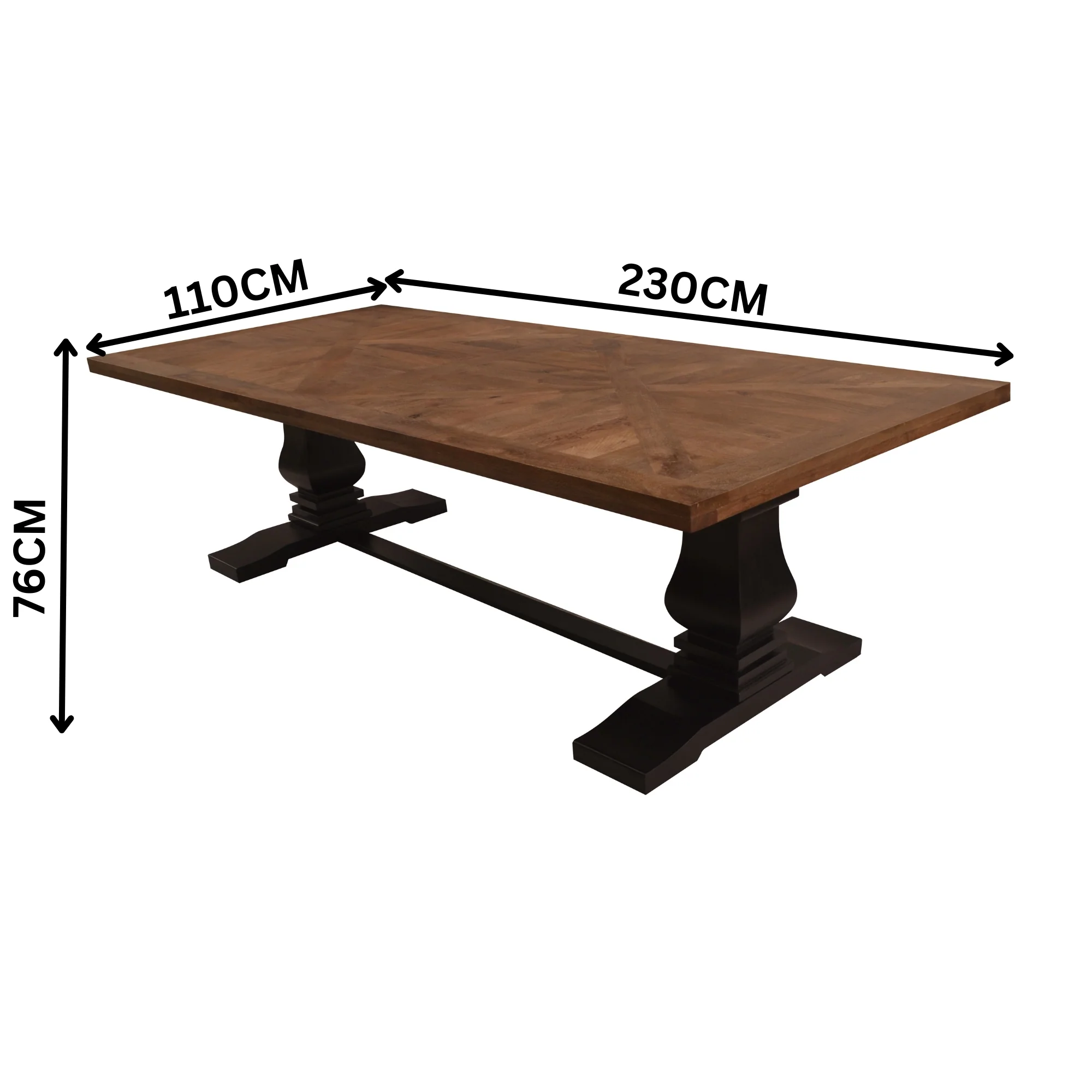 Valeria 230cm Dining Table Black Oak - Image 2