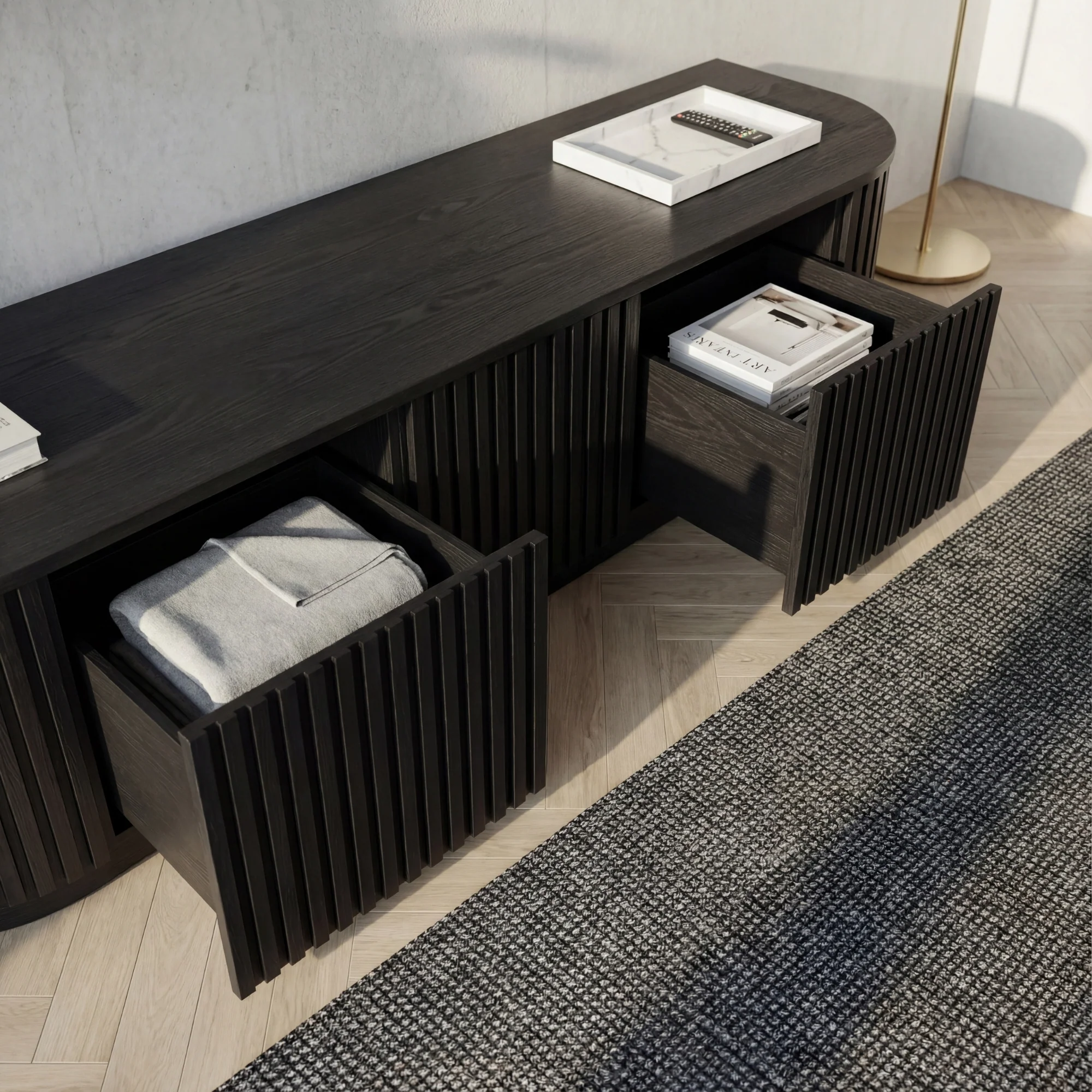 Vanessa 180cm ETU Entertainment TV Unit Black - Image 3