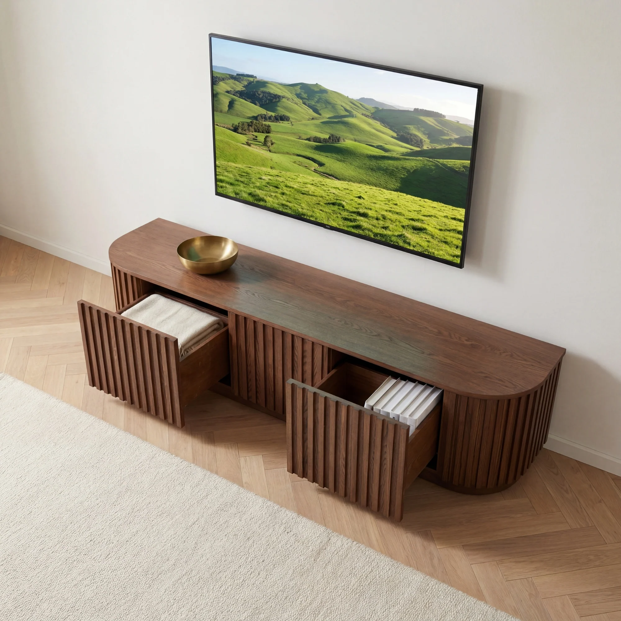 Vanessa 180cm ETU Entertainment TV Unit Walnut - Image 3