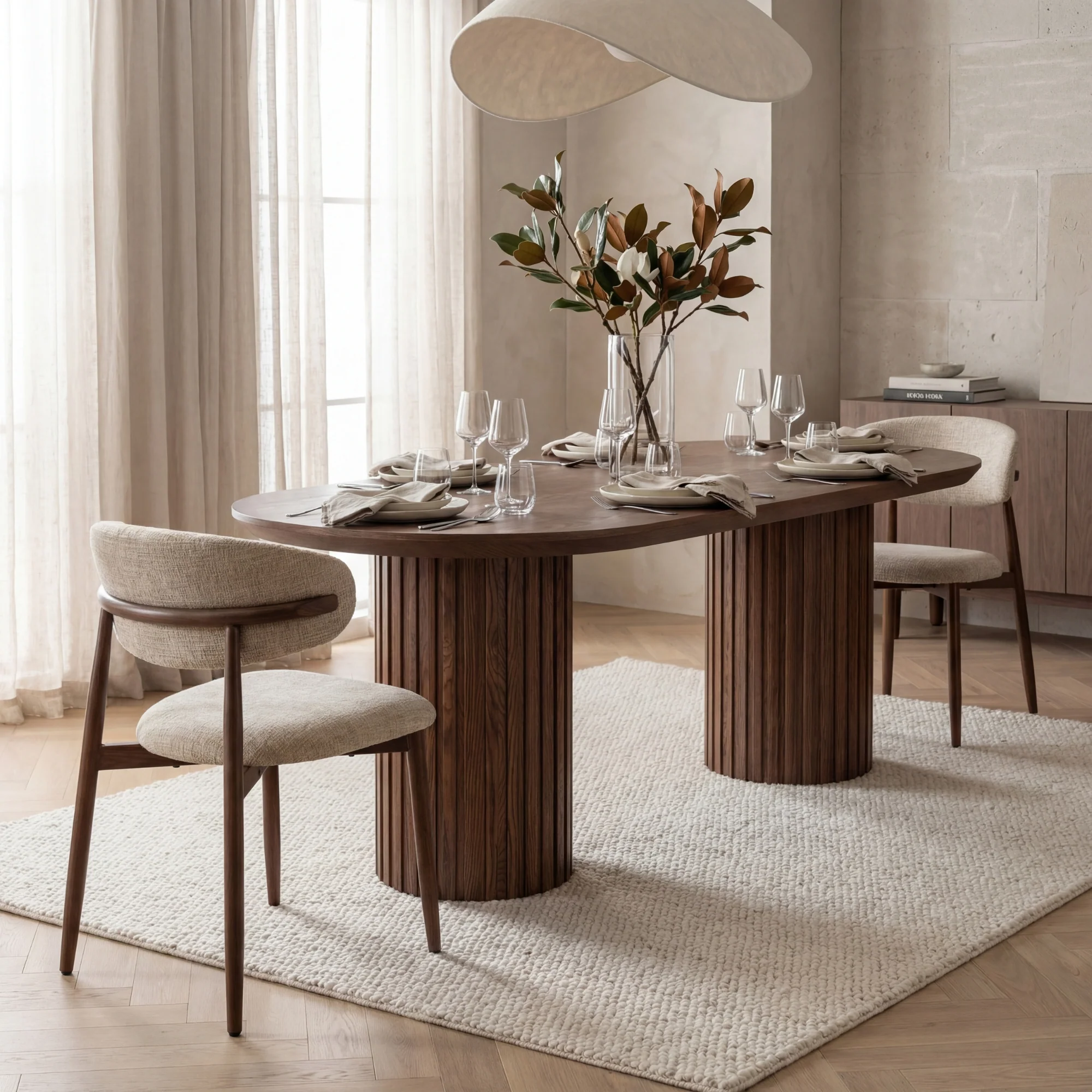 Vanessa 220cm Oval Dining Table Walnut - Image 3