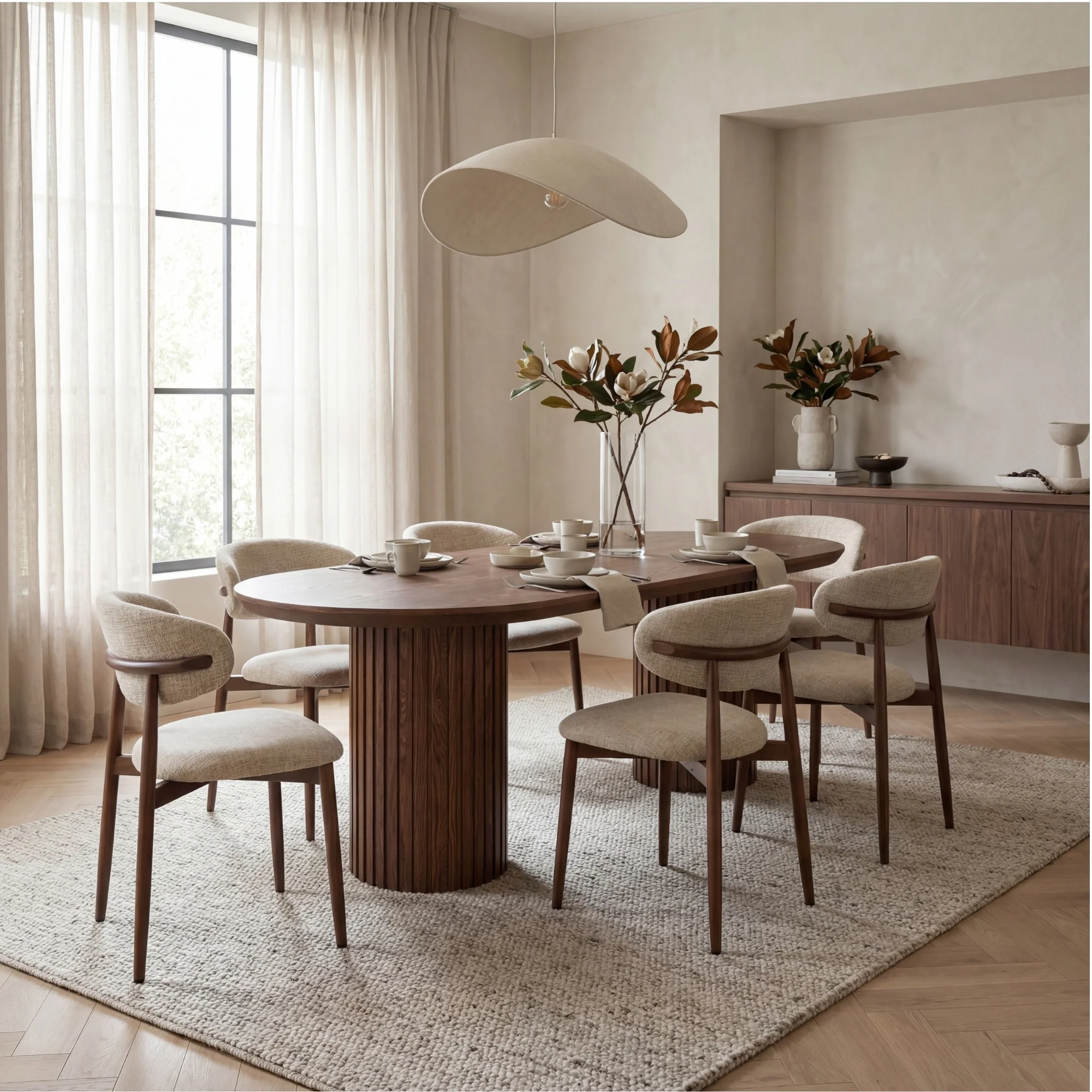 Vanessa 220cm Oval Dining Table Walnut - Image 4