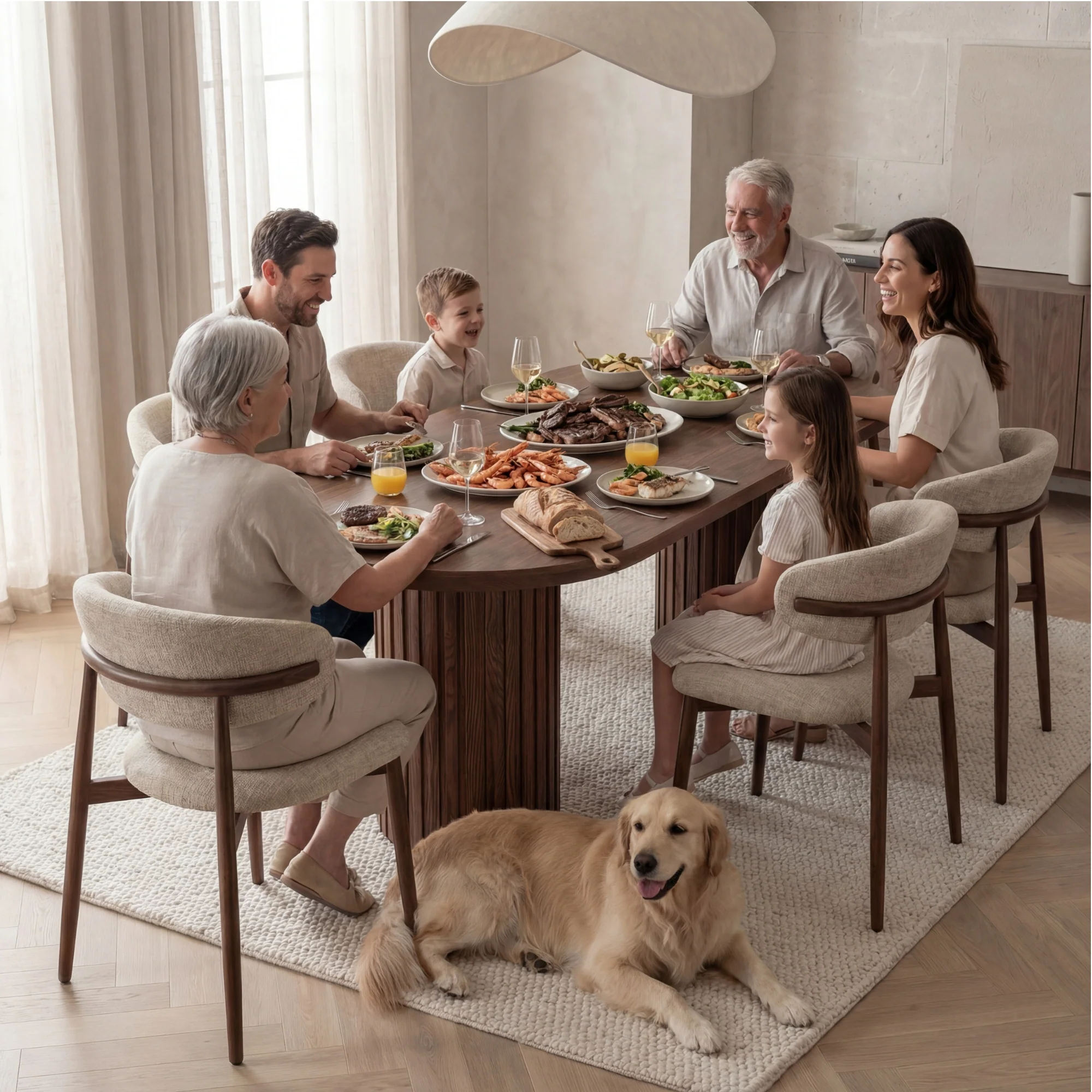 Vanessa 220cm Oval Dining Table Walnut - Image 5