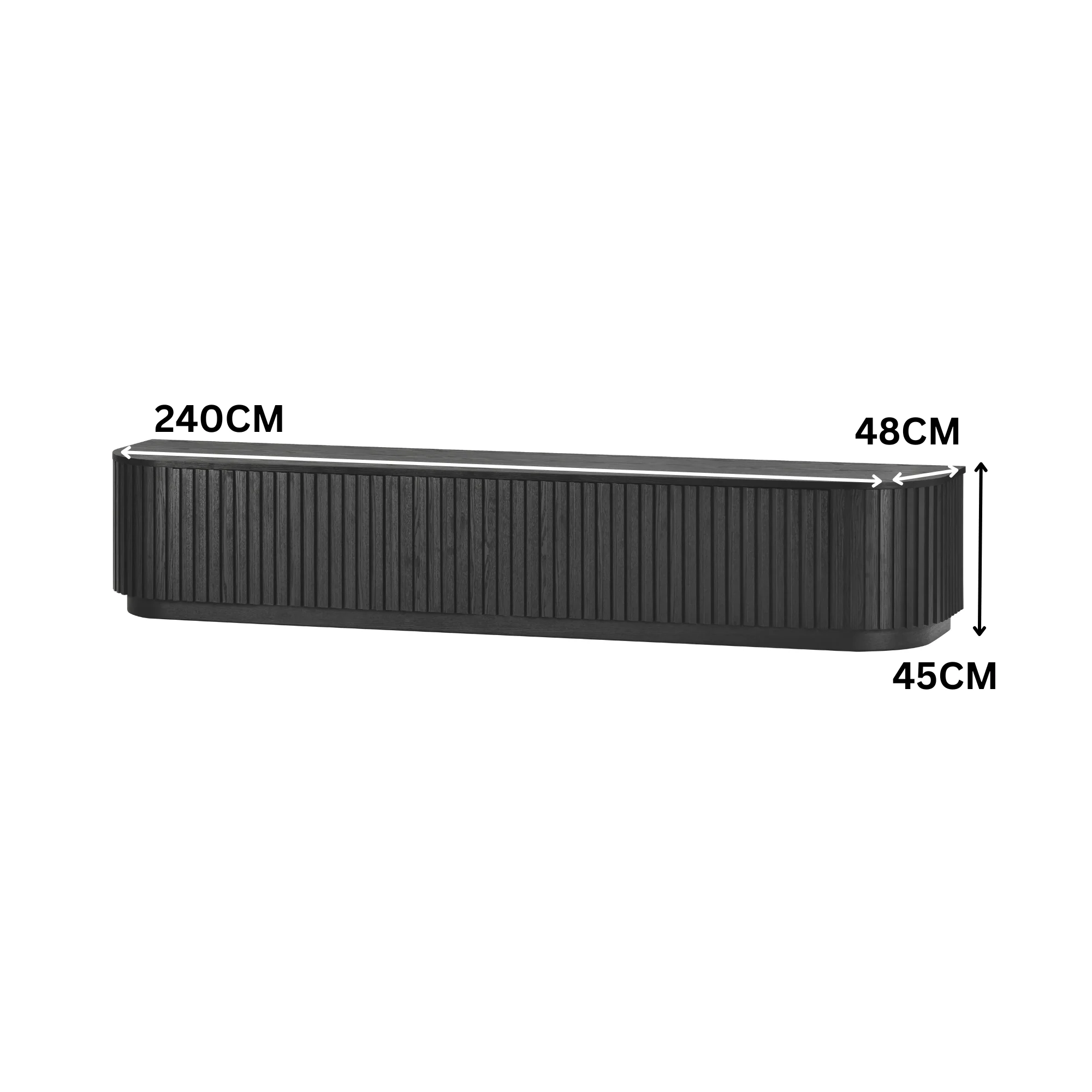 Vanessa 246cm ETU Entertainment TV Unit Black - Image 2