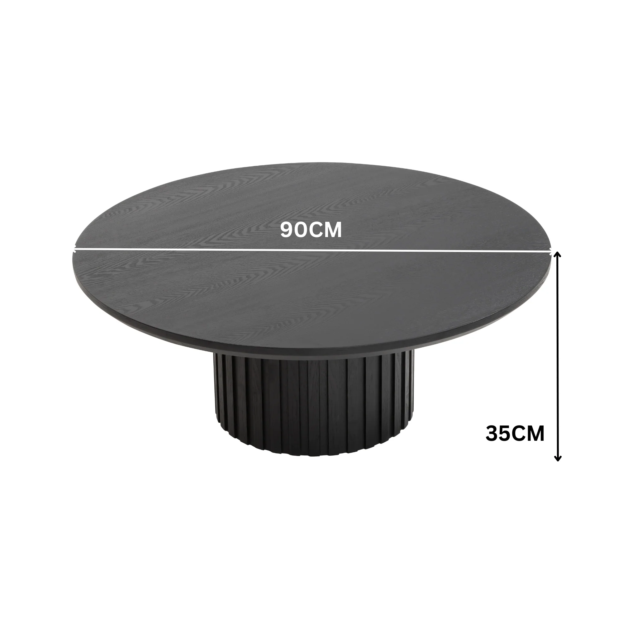 Vanessa 90cm Round Coffee Table Black - Image 2