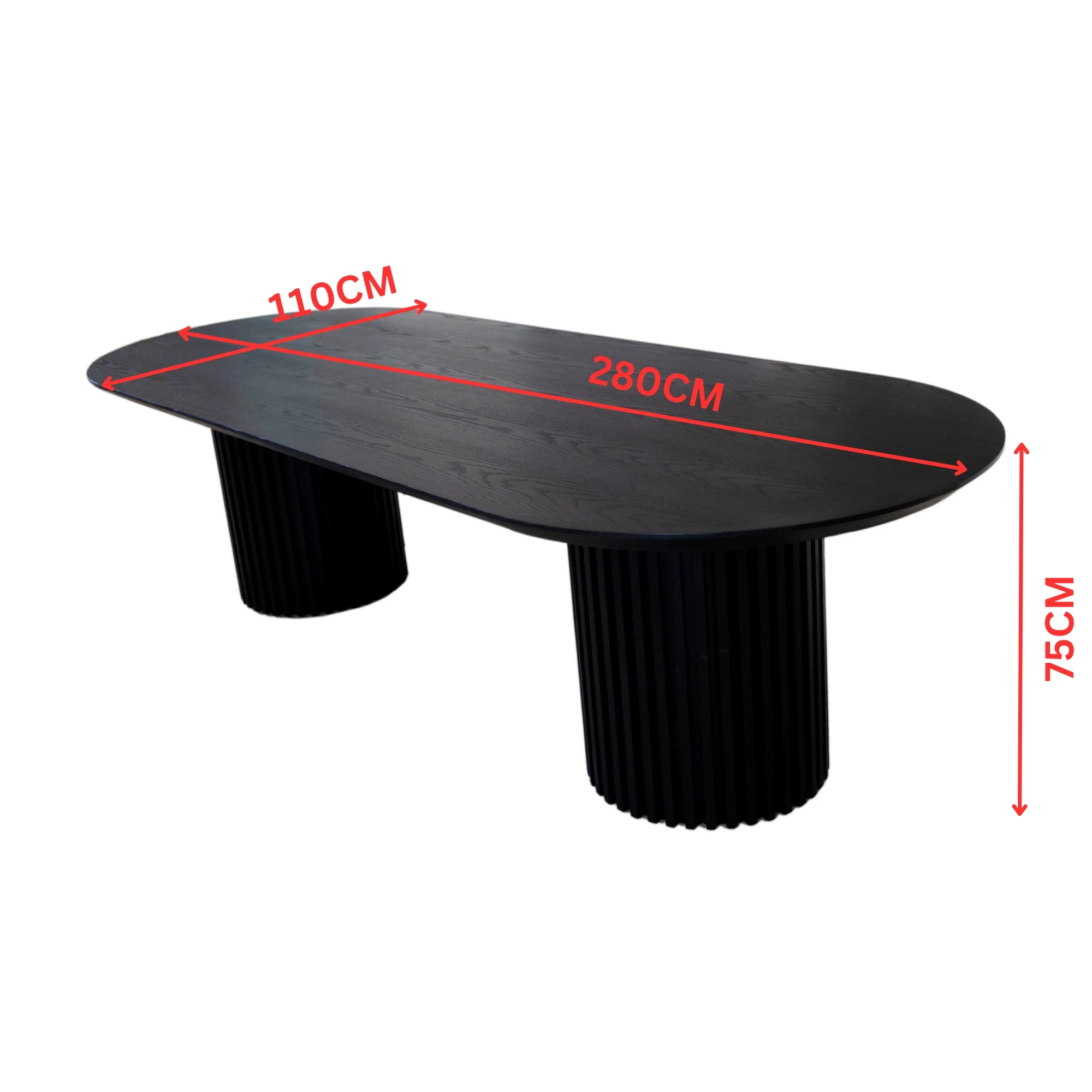 Vanessa 280cm Oval Dining Table Black - Image 2
