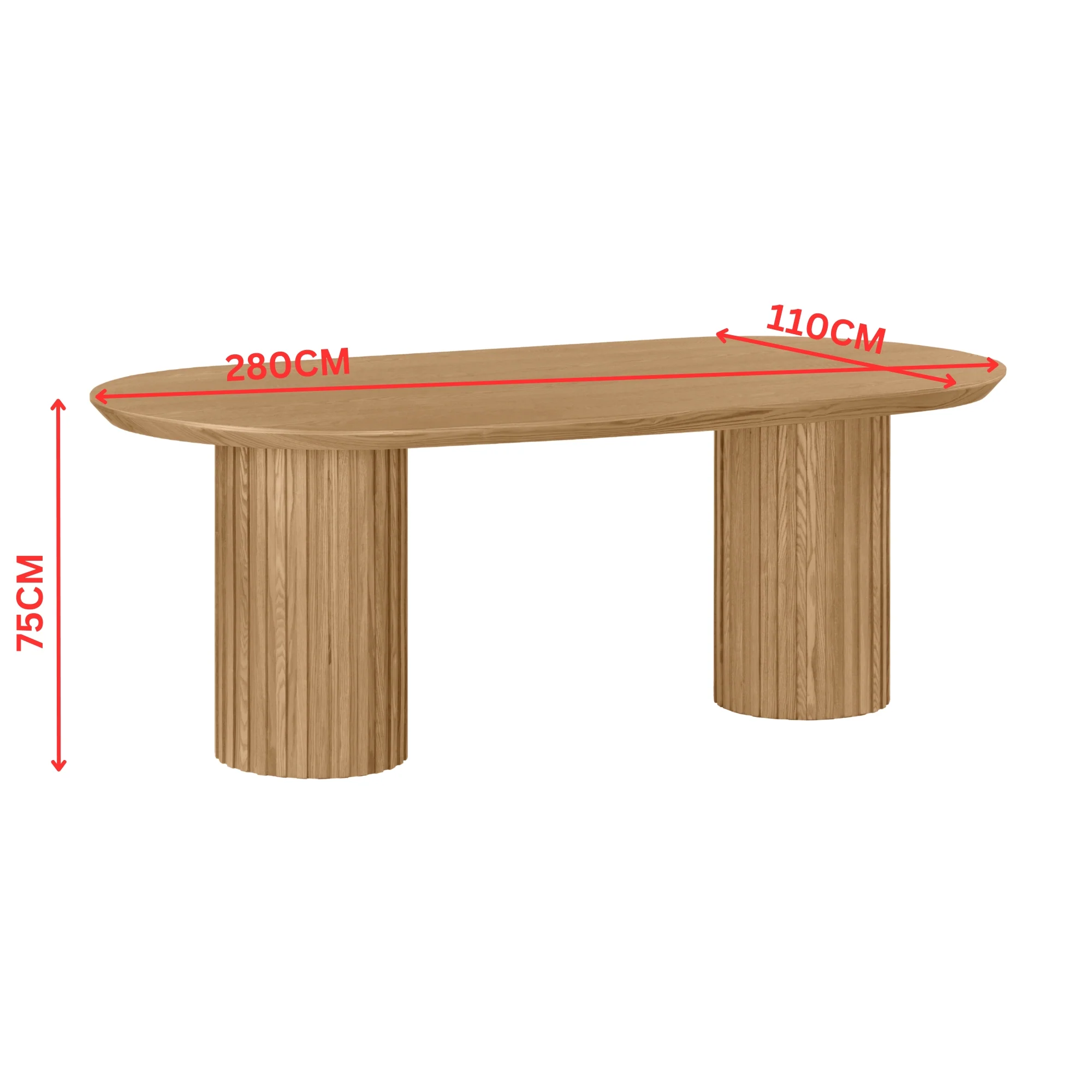 Vanessa 280cm Oval Dining Table Natural - Image 2