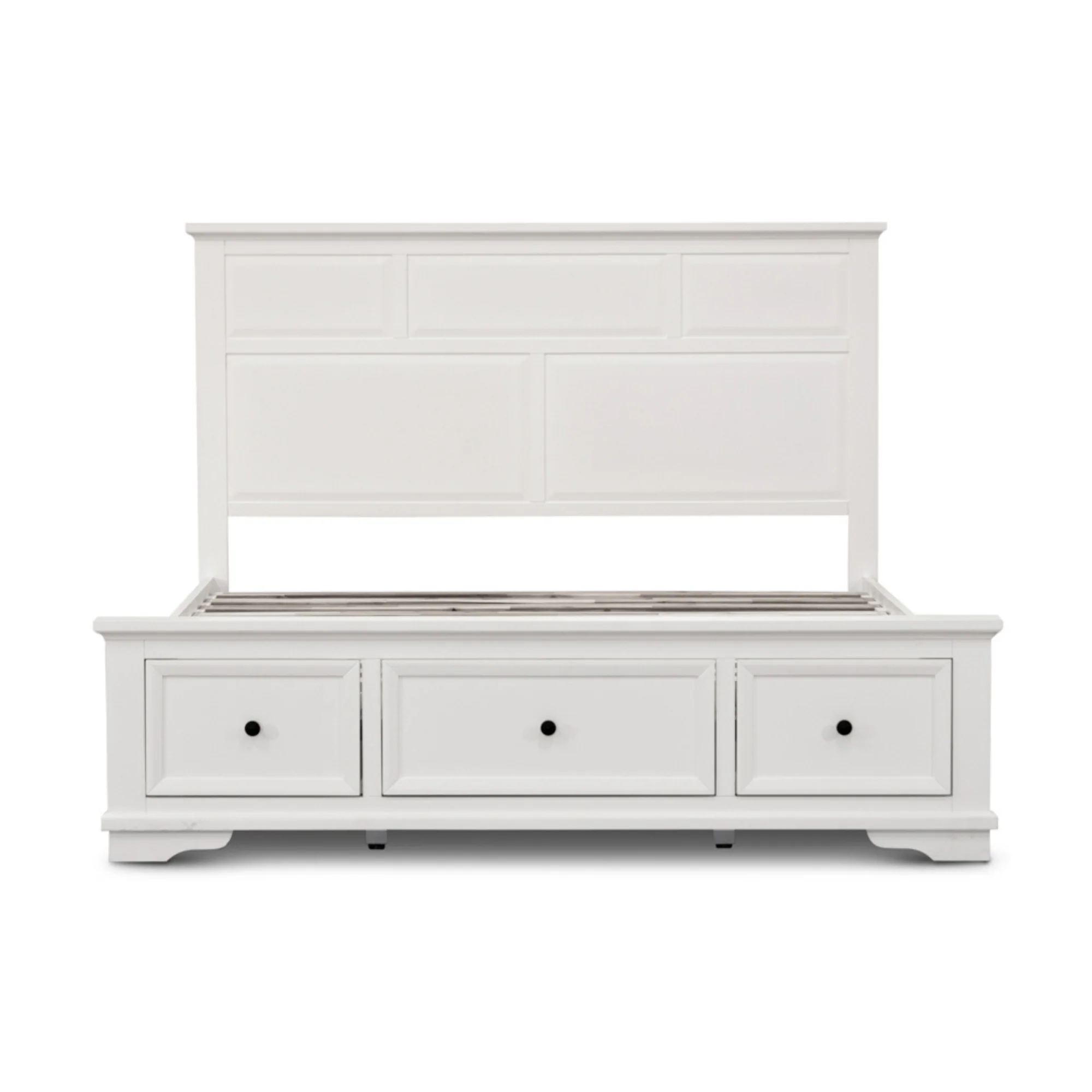 Venice King Size Bed Frame 3 Drawer Storage White - Image 2