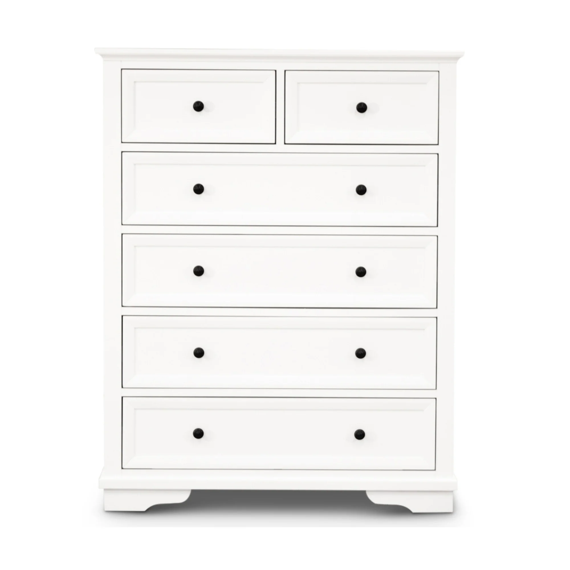 Venice Tallboy Chest of 6 Drawer Cabinet White - Image 2