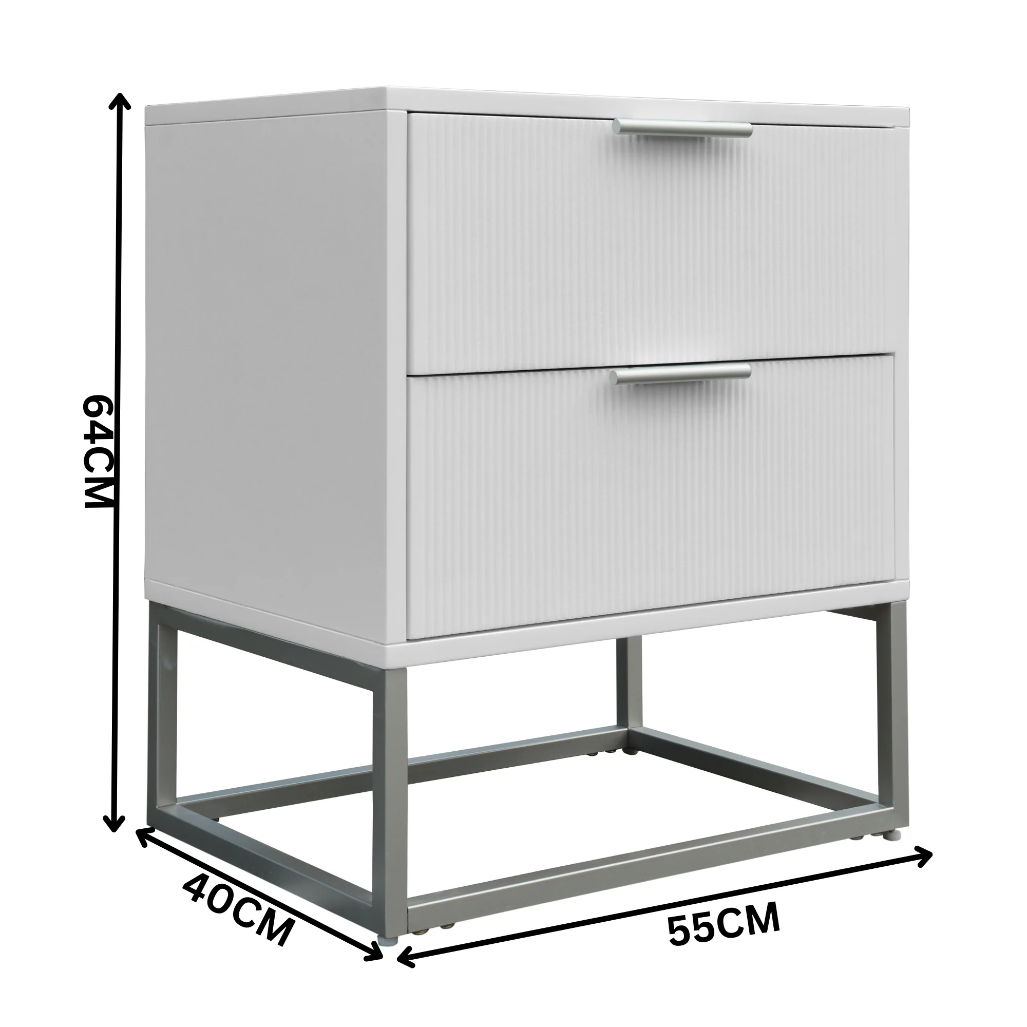 Wavey Bedside Table White - Image 2