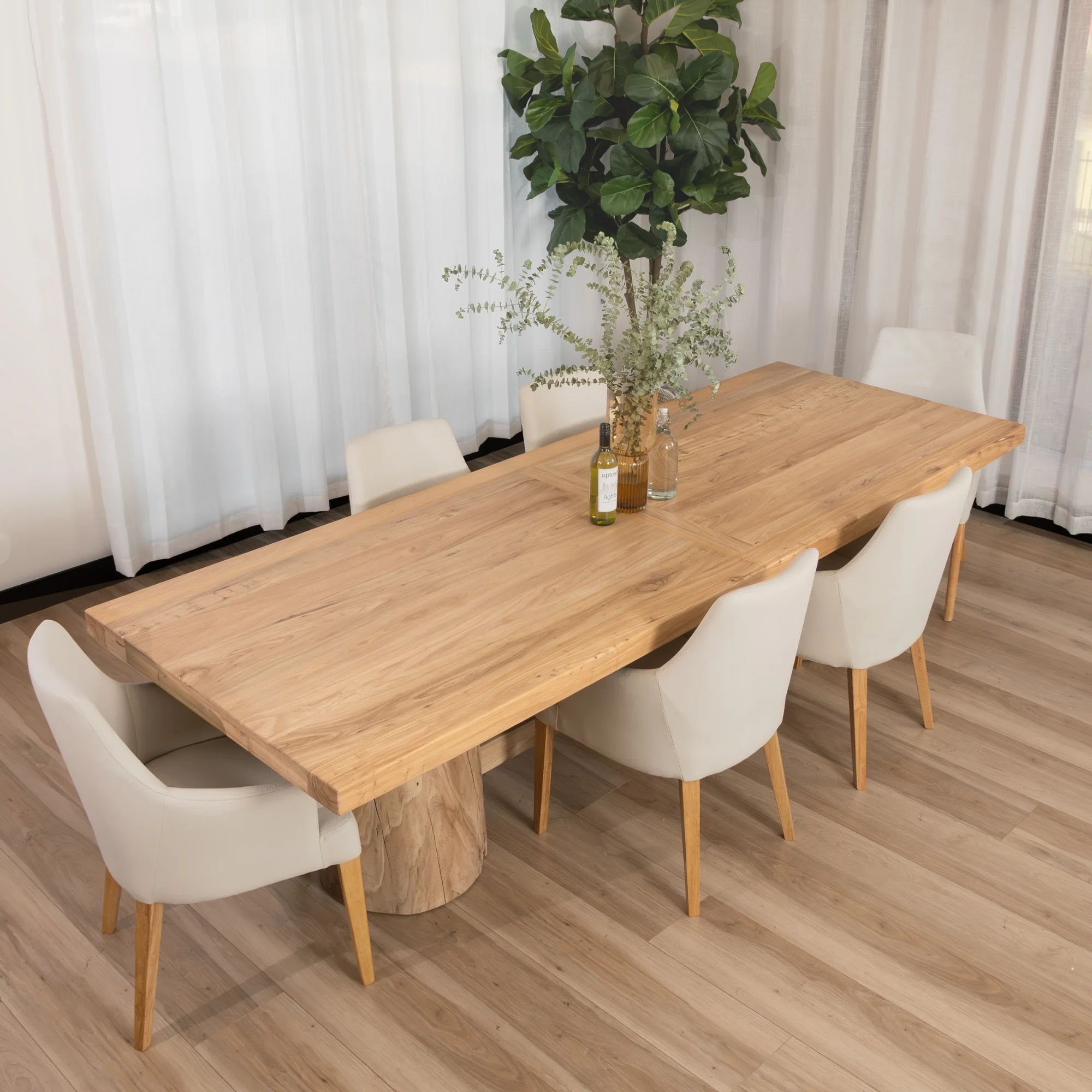 Winston 280cm Dining Table Reclaimed Elm Wood Natural - Image 2