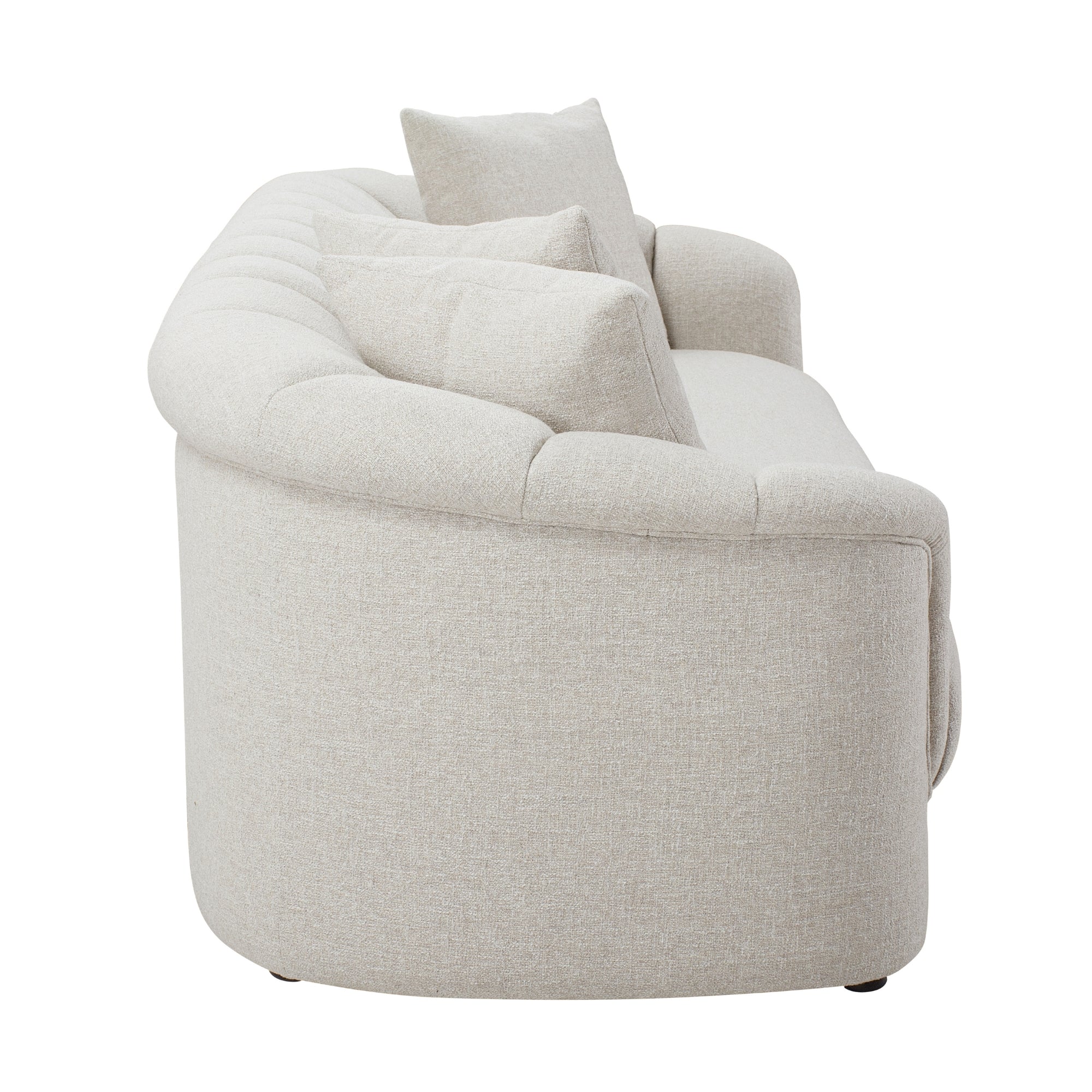 Yorker 3 Seater Fabric Sofa Beige - Image 3