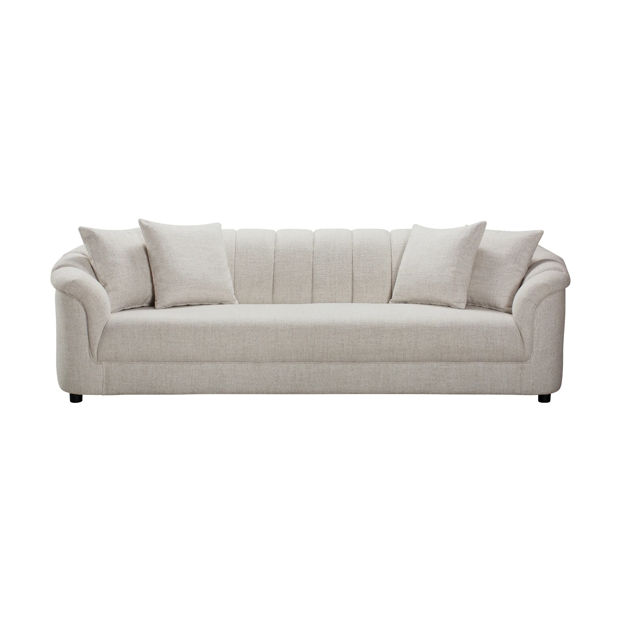 Yorker 4 Seater Fabric Sofa Beige - Image 2
