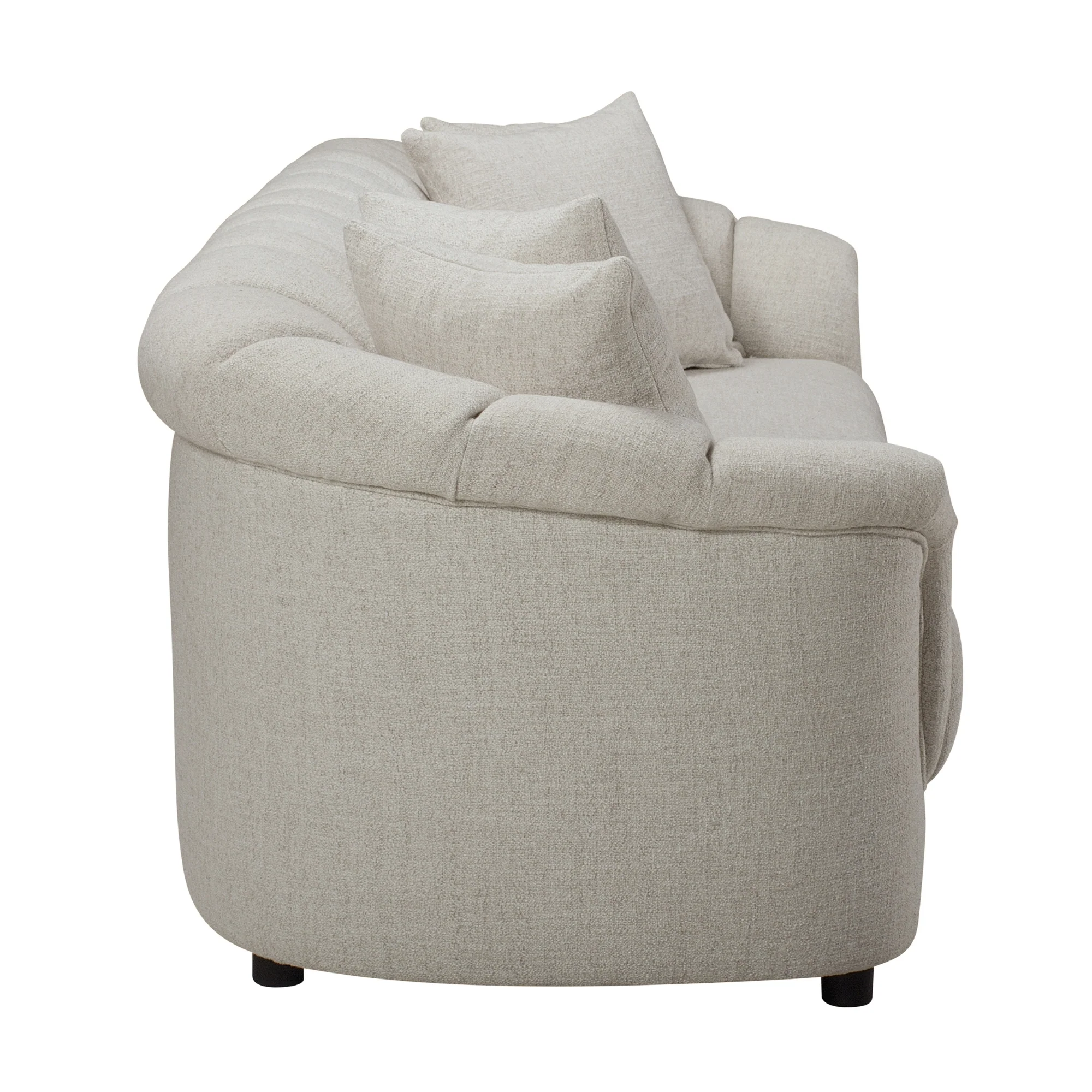Yorker 4 Seater Fabric Sofa Beige - Image 4