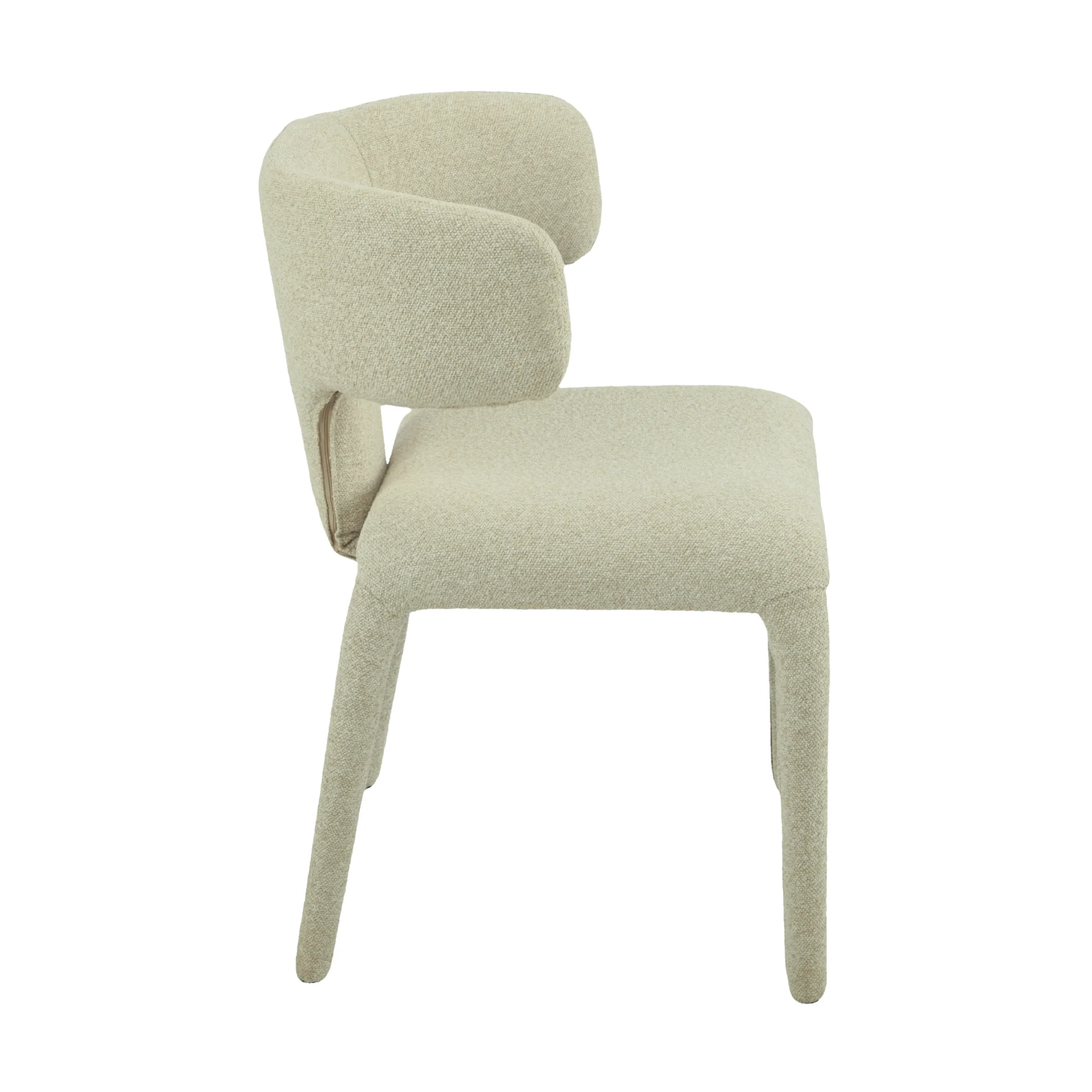Yvon 2pc Set Boucle Fabric Dining Chair Ivory - Image 3
