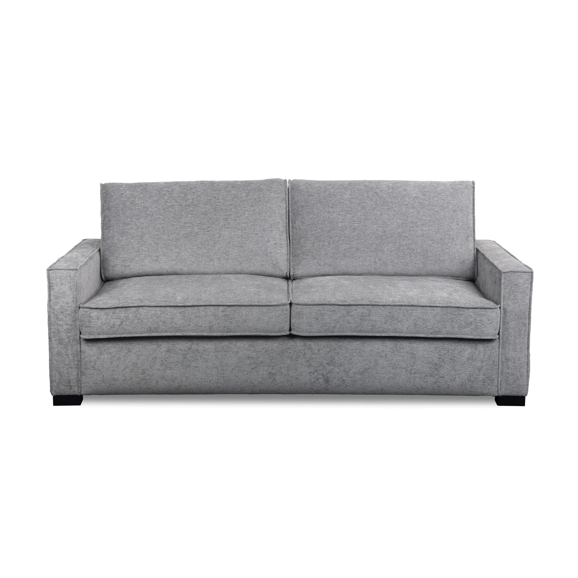 Zeplin Fabric Sofa Queen Bed Lounge Couch Memory Foam Mattress Slate Light Grey - Image 2