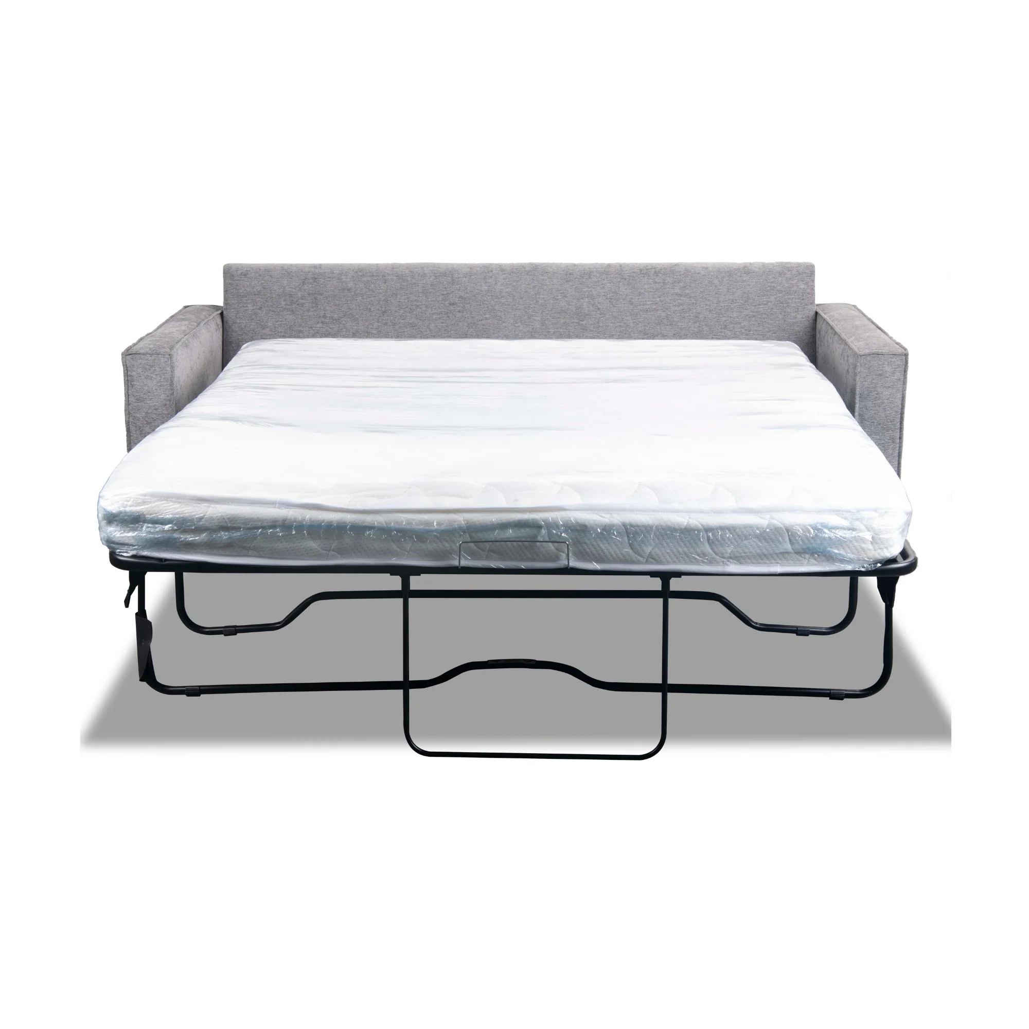 Zeplin Fabric Sofa Queen Bed Lounge Couch Memory Foam Mattress Slate Light Grey - Image 4