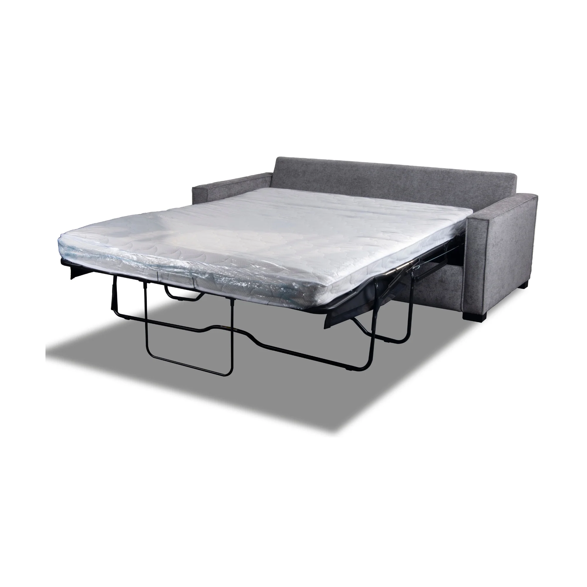 Zeplin Fabric Sofa Queen Bed Lounge Couch Memory Foam Mattress Slate Light Grey - Image 5
