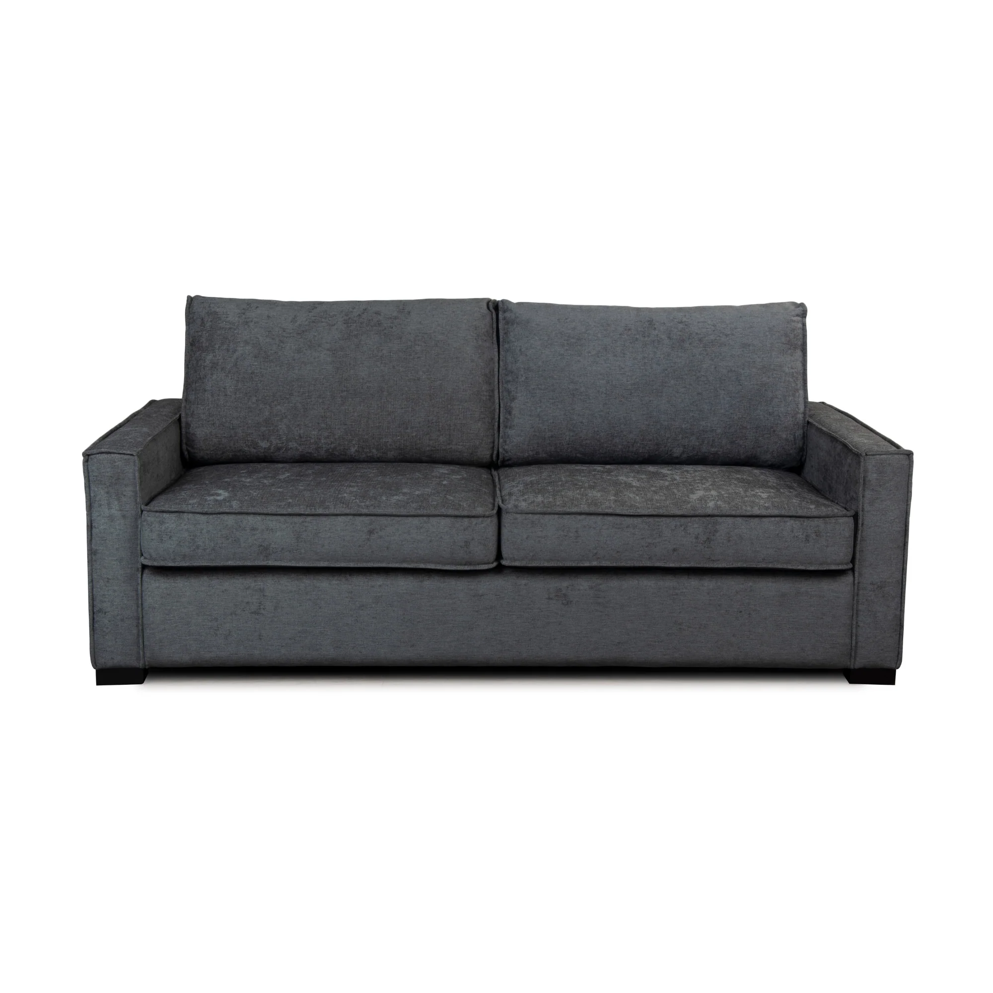Zeplin Fabric Sofa Queen Bed Lounge Couch Memory Foam Mattress Storm Dark Grey - Image 2