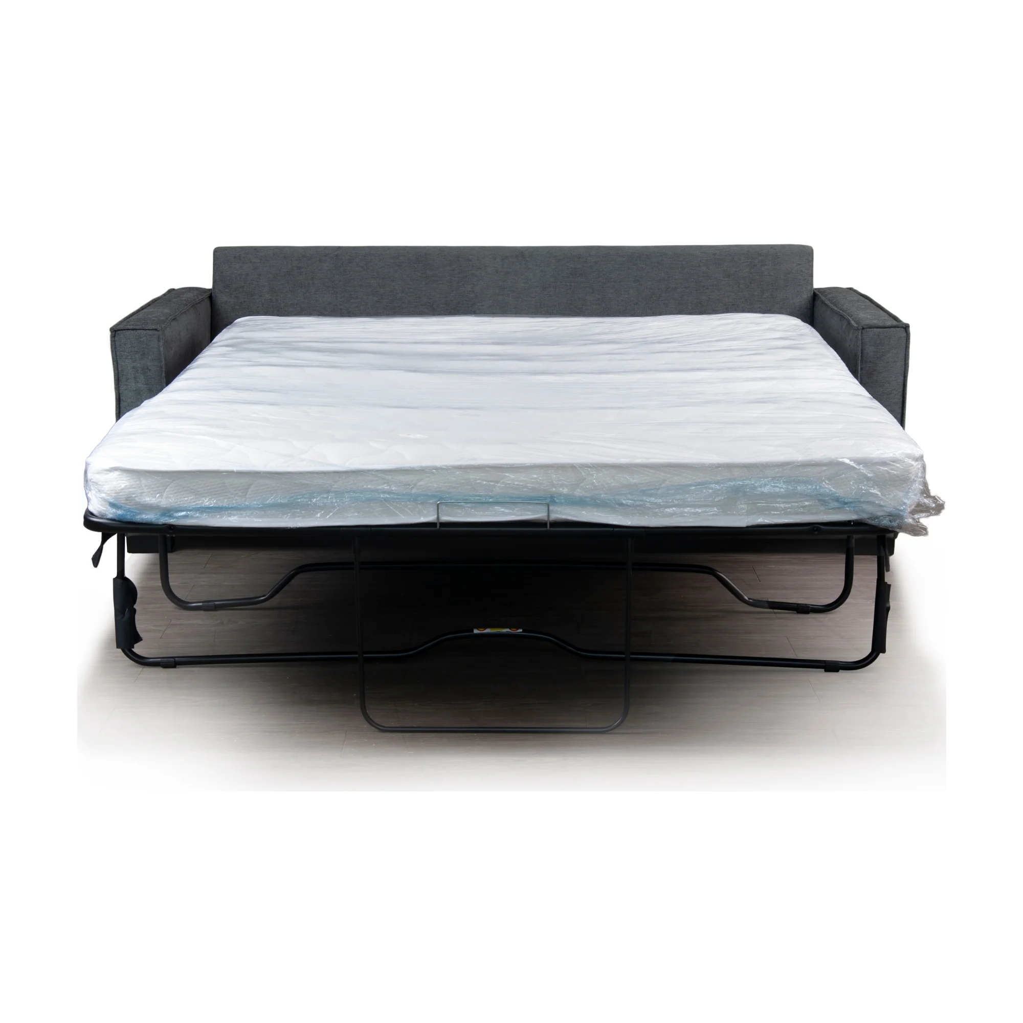 Zeplin Fabric Sofa Queen Bed Lounge Couch Memory Foam Mattress Storm Dark Grey - Image 4