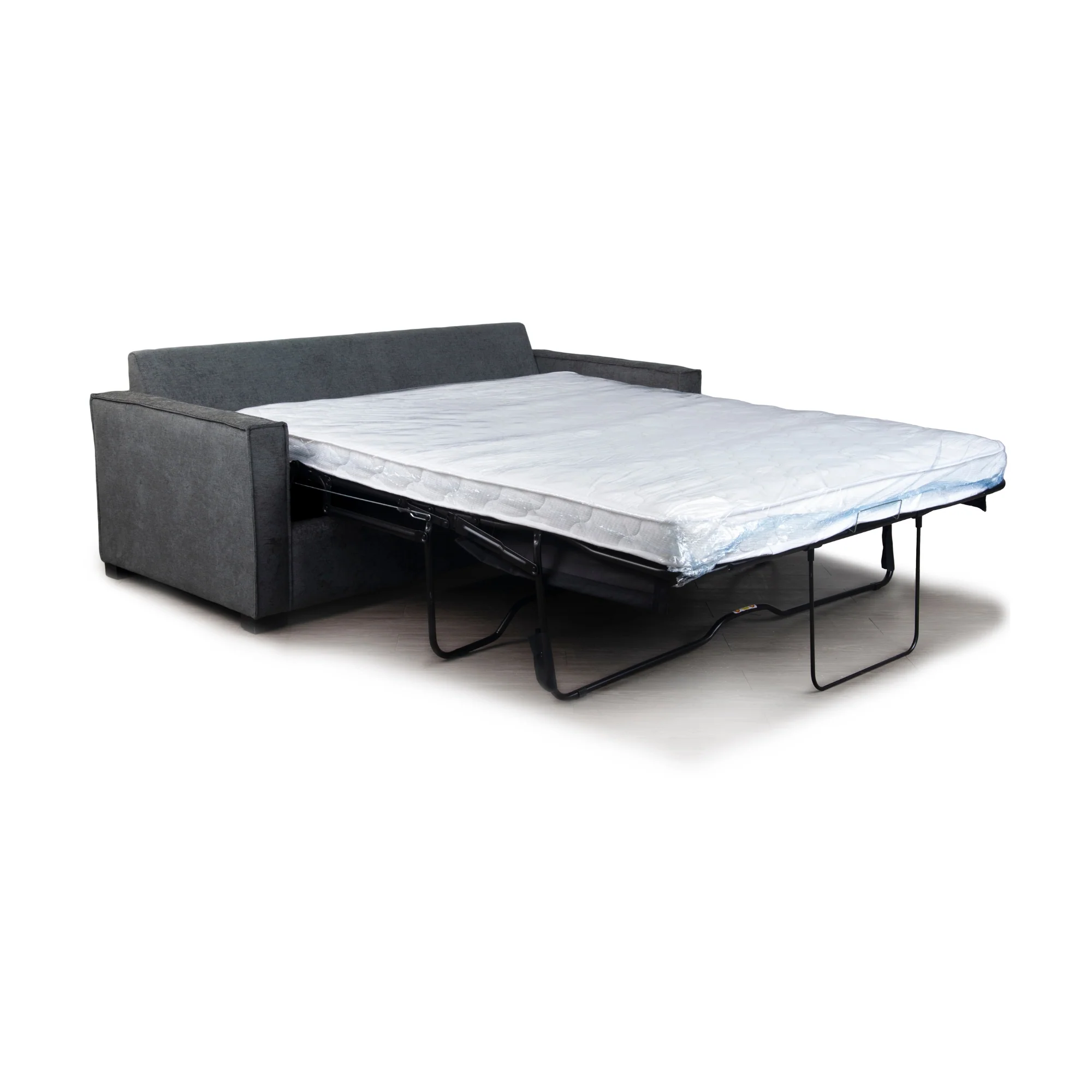 Zeplin Fabric Sofa Queen Bed Lounge Couch Memory Foam Mattress Storm Dark Grey - Image 5