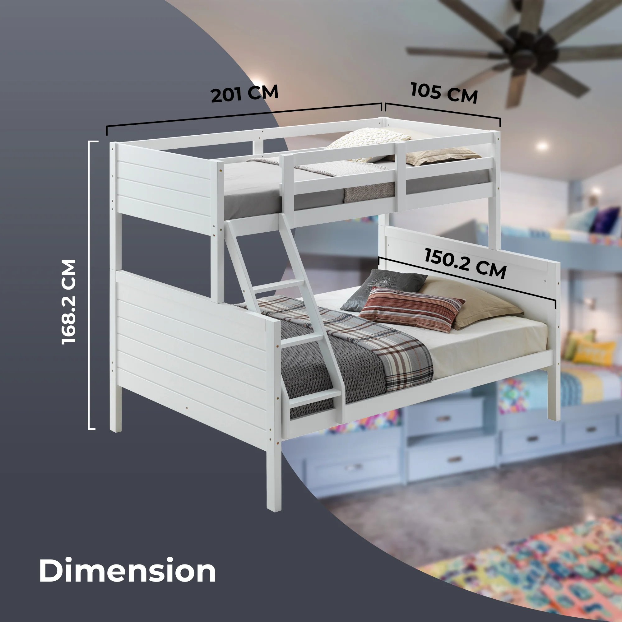 Zinnia Single Over Double Bunk Bed Frame - Image 3